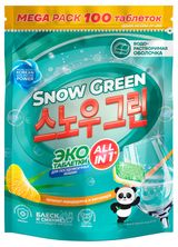 Изображение товара Таблетки для посудомоечной машины Snow Green Эко с ароматом мандарина и ветивера, 100 шт