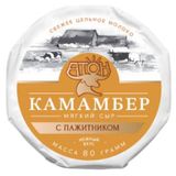 Изображение товара Сыр мягкий Камамбер с белой плесенью «Атон» с пажитником 50-60% БЗМЖ, 80 г