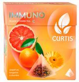 Изображение товара Чай черный CURTIS Immuno с цедрой апельсина и лимона, 15 пирамидок