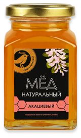 Изображение товара Мед АШАН Золотая птица натуральный акациевый, 320 г
