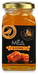 Изображение товара Мед АШАН Золотая птица натуральный цветочный в сотах, 400 г