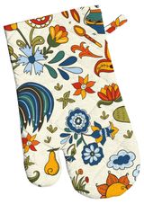 Изображение товара Рукавица-прихватка стеганная «Лен Наш» Петухи, 30х18 см