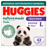 Изображение товара Трусики-подгузники Huggies Naturemade Panda L (9-14 кг), 42 шт