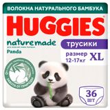 Изображение товара Трусики-подгузники Huggies Naturemade Panda XL (12-17 кг), 36 шт