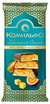 Изображение товара Шоколад молочный «Комильфо» Дубайский стиль вкус Манго и маракуйя, 200 г