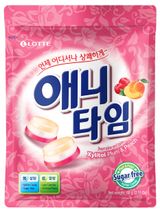 Изображение товара Карамель леденцовая Lotte со вкусом сливы и персика без добавления сахара Корея, 60 г