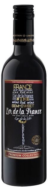 Изображение товара Вино L'or de la France красное полусладкое Россия, 0,375 л