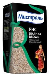 Изображение товара Рис «Мистраль» Индика Brown коричневый длиннозерный, 450 г