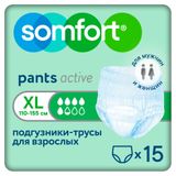Изображение товара Подгузники-трусы для взрослых Somfort Pants Active normal XL, 15 шт