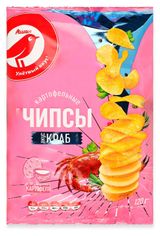 Изображение товара Чипсы картофельные АШАН Красная птица со вкусом краба, 120 г