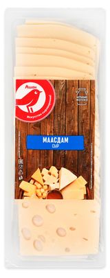 Изображение товара Сыр полутвердый Маасдам АШАН Красная птица нарезка 45% БЗМЖ, 600 г