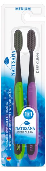 Изображение товара Зубная щетка Natusana Deep Clean Medium, 2 шт