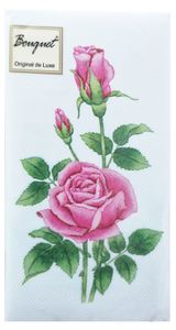 Изображение товара Салфетки бумажные Bouquet Роза 2 слоя 33х33 см, 20 л