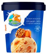 Изображение товара Мороженое пломбир «Коровка из Кореновки» Крем-брюле с соленой карамелью и грецким орехом 15% БЗМЖ, 300 г