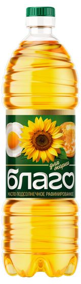 Изображение товара Масло подсолнечное «Благо» рафинированное дезодорированное вымороженное, 1 л