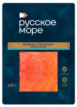 Изображение товара Форель «Русское Море» слабосоленая ломтики, 120 г