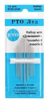 Изображение товара Набор швейных игл RTO Домашний Великобритания, 12 шт