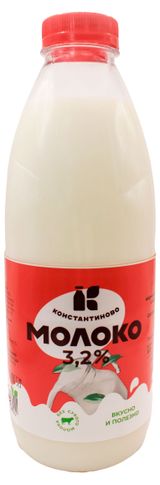 Изображение товара Молоко «Константиново» пастеризованное 3,2% БЗМЖ охлажденное, 900 мл