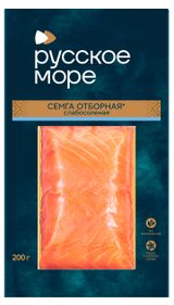 Изображение товара Семга «Русское море» слабосоленая филе-кусок, 200 г