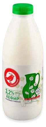 Изображение товара Кефир АШАН Красная птица 3,2% БЗМЖ, 900 мл