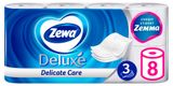 Изображение товара Туалетная бумага Zewa Deluxe Без аромата 3 слоя, 8 рулонов