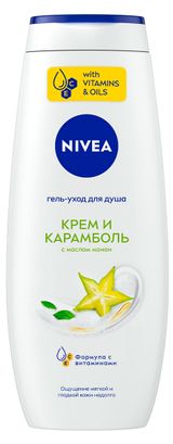 Изображение товара Гель-уход для душа NIVEA Крем и Карамболь с ароматом тропических фруктов Германия, 500 мл