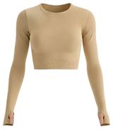 Изображение товара Топ спортивный женский InExtenso с длинным рукавом бежевый, р S-XL