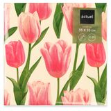 Изображение товара Салфетки бумажные Actuel Тюльпан 3-слойные 33х33 см, 20 шт
