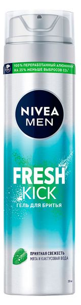 Изображение товара Гель для бритья NIVEA MEN Fresh Kick приятная свежесть с мятой Польша, 200 мл