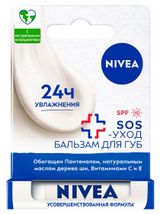 Изображение товара Бальзам для губ NIVEA SOS-уход с маслом дерева ши и пантенолом Германия, 4,8 г