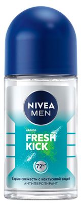 Изображение товара Дезодорант-антиперспирант шариковый NIVEA MEN Fresh Kick эффект свежести Германия, 50 мл