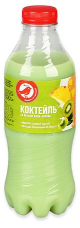 Изображение товара Коктейль молочно-соковый АШАН Красная птица со вкусом Киви-ананас, 930 мл