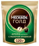 Изображение товара Кофе растворимый «Нескафé» Голд Арома Интенсо сублимированный с добавлением натурального жареного молотого кофе, 120 г