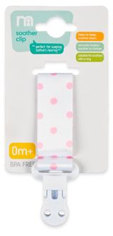 Изображение товара Держатель для пустышки Mothercare бело-розовый с 0 мес., 1 шт