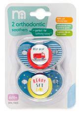 Изображение товара Соска-пустышка детская Mothercare Готов поехали ортодонтическая с 6 мес, 2 шт