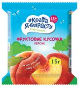 Изображение товара Фруктовые кусочки «Когда Я вырасту» персик и яблоко с 12 мес., 15 г