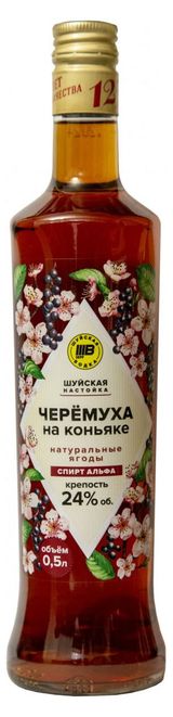 Изображение товара Настойка сладкая «Шуйская» Черемуха на коньяке Россия, 0,5 л