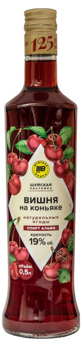 Изображение товара Настойка сладкая «Шуйская» Вишня на коньяке Россия, 0,5 л