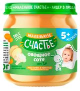 Изображение товара Пюре овощное «Маленько счастье» Овощное соте 5+ мес. Беларусь, 80 г