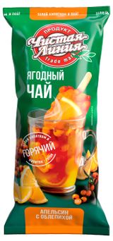 Изображение товара Чай фруктово-ягодный «Чистая Линия» Апельсин с ягодами облепихи эскимо на палочке замороженный, 50 г