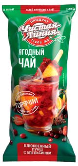 Изображение товара Чай фруктово-ягодный «Чистая Линия» Клюквенный пунш с кусочками апельсина эскимо на палочке замороженный, 50 г