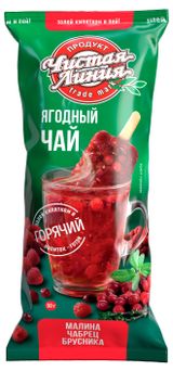 Изображение товара Чай фруктово-ягодный «Чистая Линия» Малина с брусникой и чабрецом эскимо на палочке замороженный, 50 г