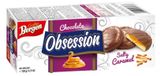 Изображение товара Печенье рассыпчатое Bergen Crisp cookies with salted caramel and milk chocolat Obsessio с соленой карамелью, покрытое молочным шоколадом Польша, 128 г