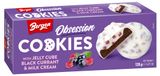 Изображение товара Печенье шоколадное Bergen Obsession cookies with jelly cube Black Currant & Milk Cream с кусочками желе со вкусом черной смородины и молочным кремом Польша, 128 г