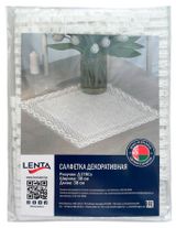 Изображение товара Салфетка декоративная Lenta Белая квадратная с каймой, 38х38 см 1 шт