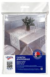 Изображение товара Салфетка декоративная Lenta Экрю дорожка с декоративными цветами, 155х37 см 1шт