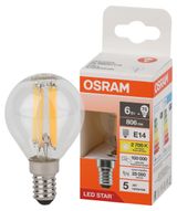 Изображение товара Лампа Osram LED STAR шар 6W E14 теплый белый свет, 1 шт