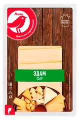 Изображение товара Сыр твердый АШАН Красная птица Эдам нарезка 45% БЗМЖ, 350 г