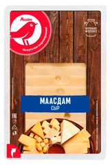 Изображение товара Сыр полутвердый АШАН Красная птица Маасдам 45% нарезка БЗМЖ, 150 г
