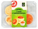 Изображение товара Сырники АШАН Красная птица с тыквой и тыквенным вареньем, 220 г